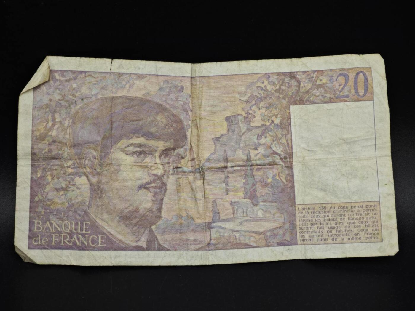 【淘币小摊】实时拍第八百五十四拍   无佣金福利纸币场   满百包邮可预留二周 每周一统一发货   法国20法郎纸币【有折】