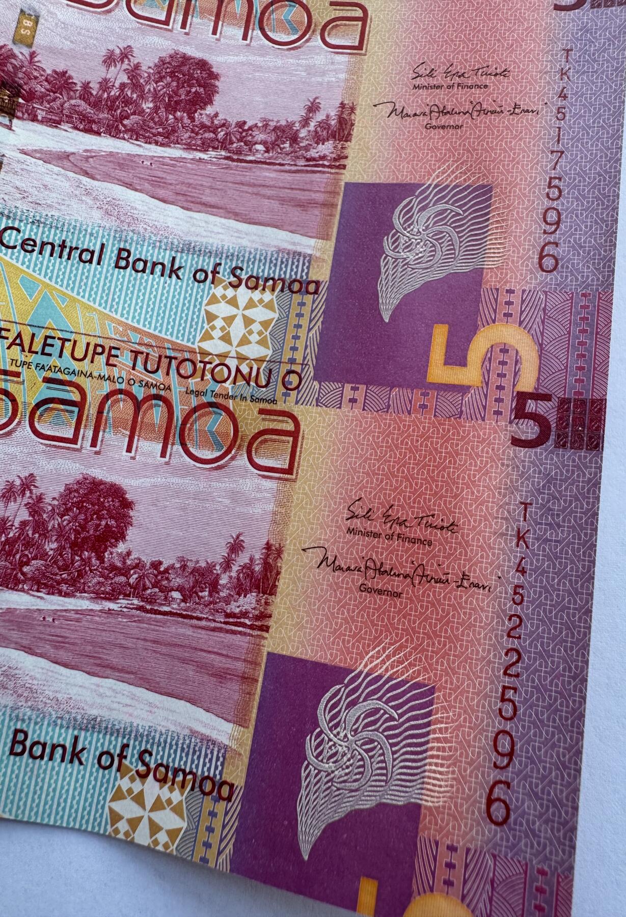 2026第2场（总第229期）：精品测试钞、连体钞综合场 三连体带边/萨摩亚2017年版5塔拉连体钞UNC