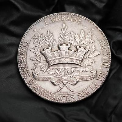 金瓯小拍第三期 古今币章 银价专场 - 法国城市人寿保险公司银章 重20.8克直径36.3mm 边铭丰饶角ARGENT