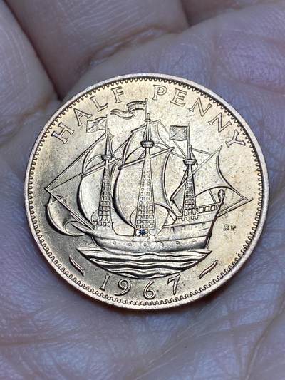 2026年第十五场(总第一百八十四场）外国好品散币场(免佣金) - 原光好品–英国🇬🇧1967年半便士(伊丽莎白二世青年桂冠第二版，普制币关门年)