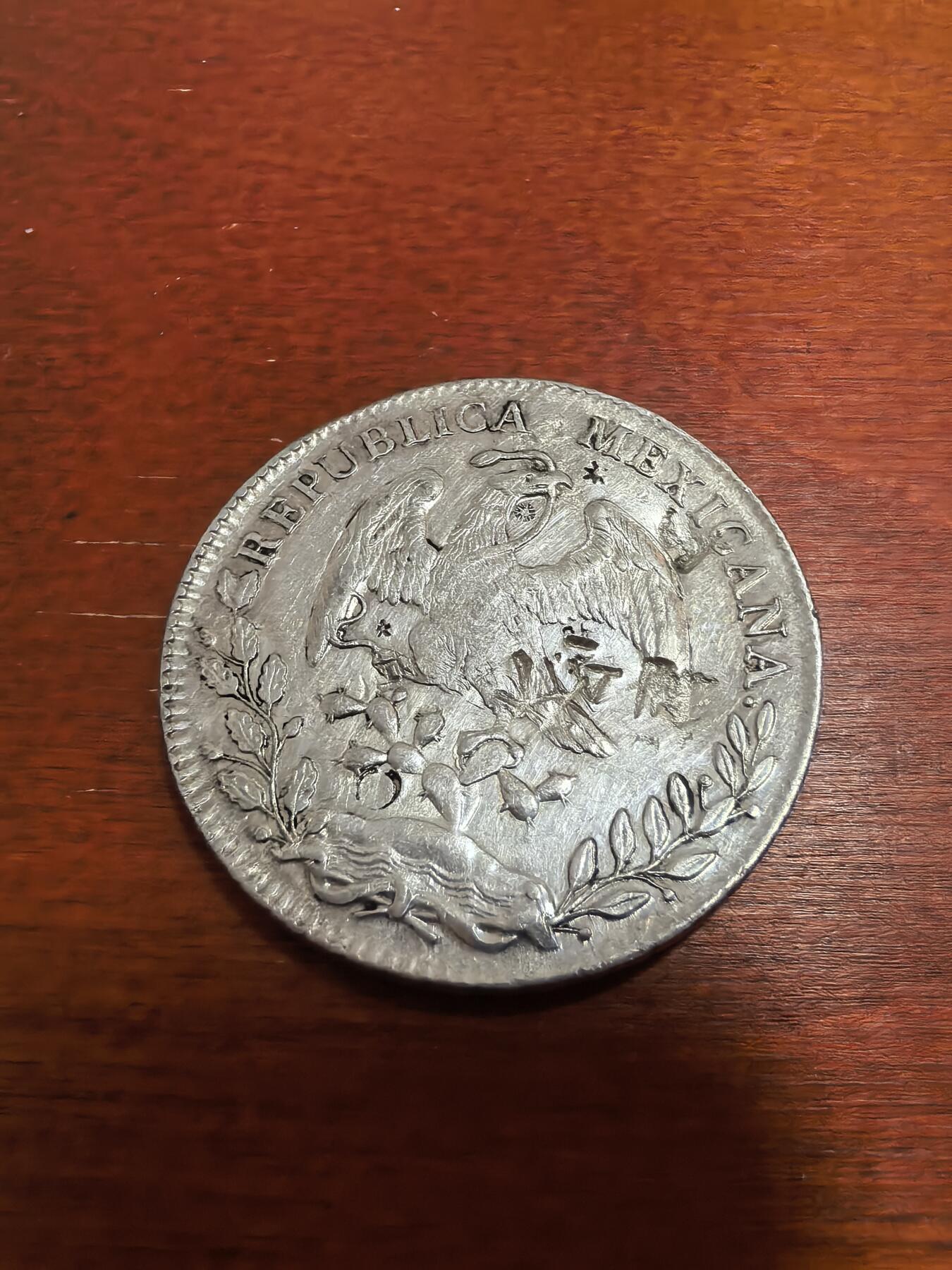 长老汇蛇年精选第九十五场拍卖 1894墨西哥8R鹰洋，瓜达拉哈拉造币厂，有戳