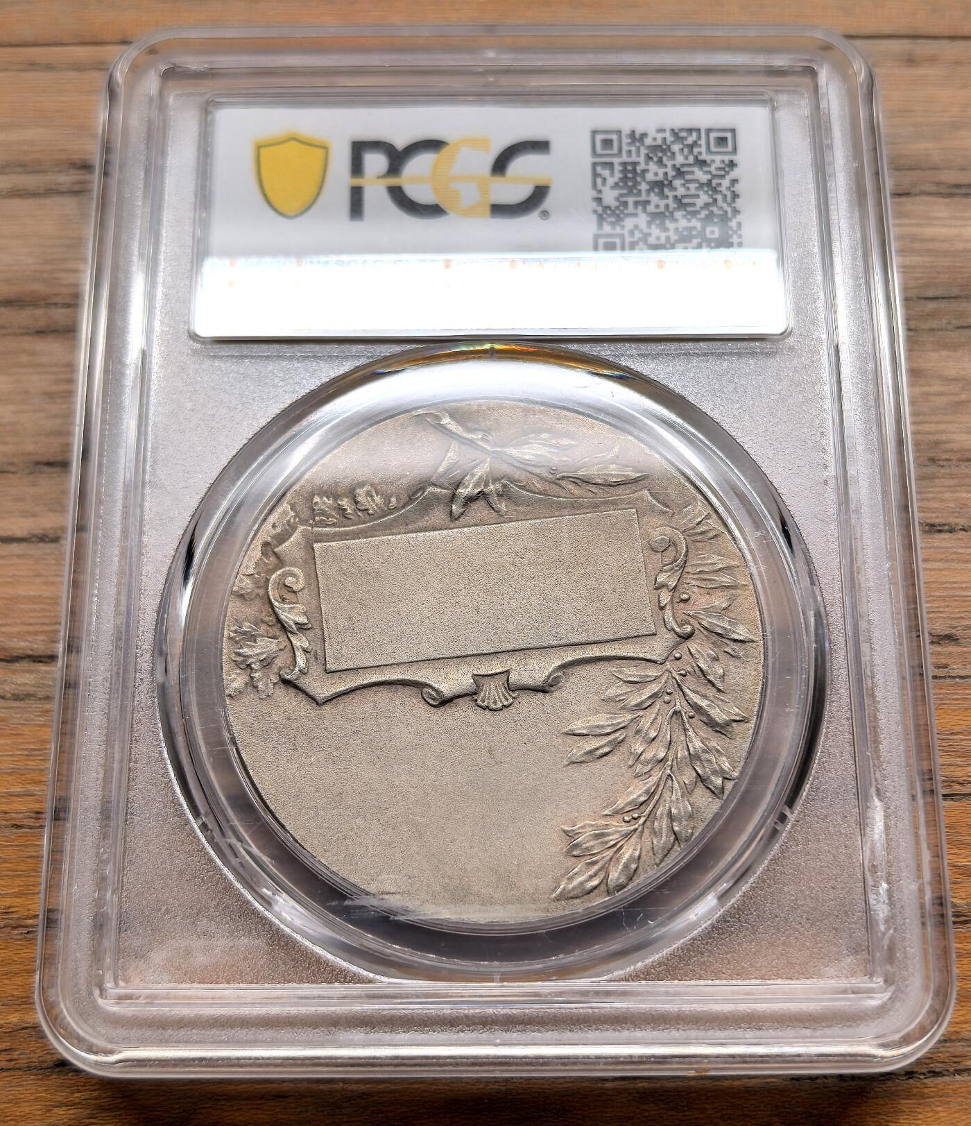 凡希社世界钱币微拍第三百十九期 十九世纪末法国体操运动镀银铜章PCGS-SP63