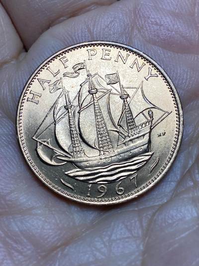 2026年第十五场(总第一百八十四场）外国好品散币场(免佣金) - 原光好品–英国🇬🇧1967年半便士(伊丽莎白二世青年桂冠第二版，普制币关门年)