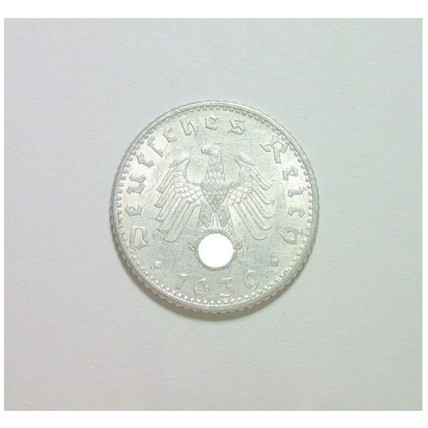 德国第三帝国1939年E版50芬尼 带原光