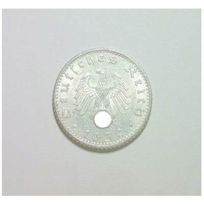 德国第三帝国1939年E版50芬尼 带原光 - 德国第三帝国1939年E版50芬尼 带原光