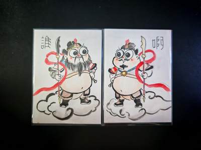 琦卡当当铺～第30期★★一大波美女正向你走来~支持寄存★★~【9点40结束】扫码加群抽[包邮券]~ - 【手绘卡】水彩画-马大帅绘-门神对卡-2张