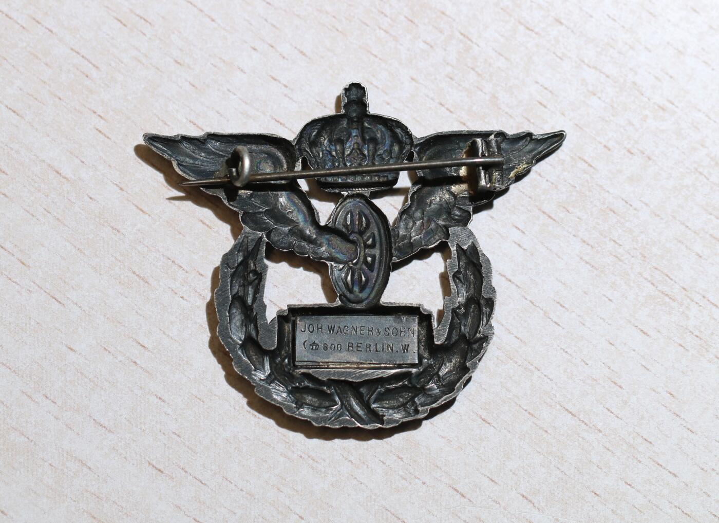 大猫徽章拍卖 第287期   普鲁士王家铁路25周年服役章 背面打月冠800标