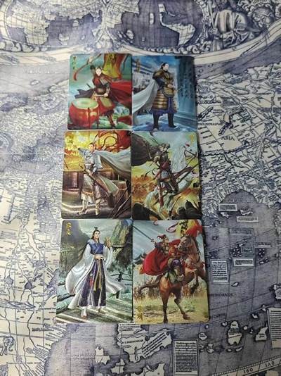 光影卡牌第29期，各家亲签，各家套卡，持续收拍品 - 华夏九州粗闪卡，6个人物为梁红玉裴行俭周瑜李广张良李靖