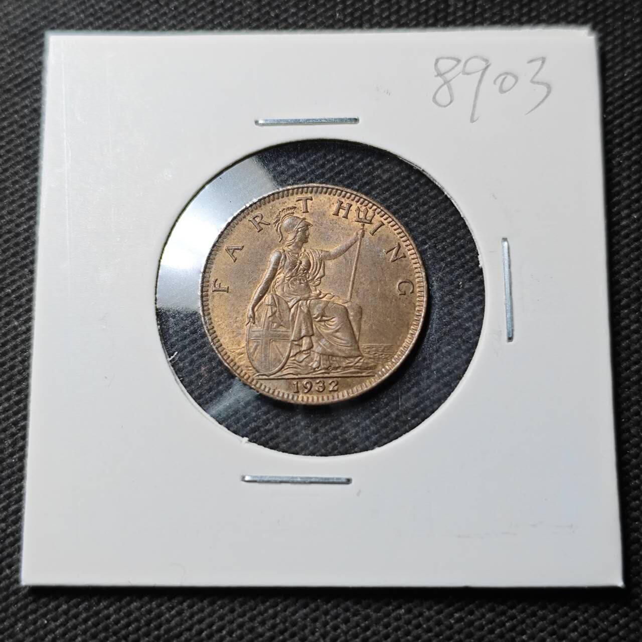 KK钱币收藏小铺  第389期  2月预留时间 周末发货  1932英国1法新铜币