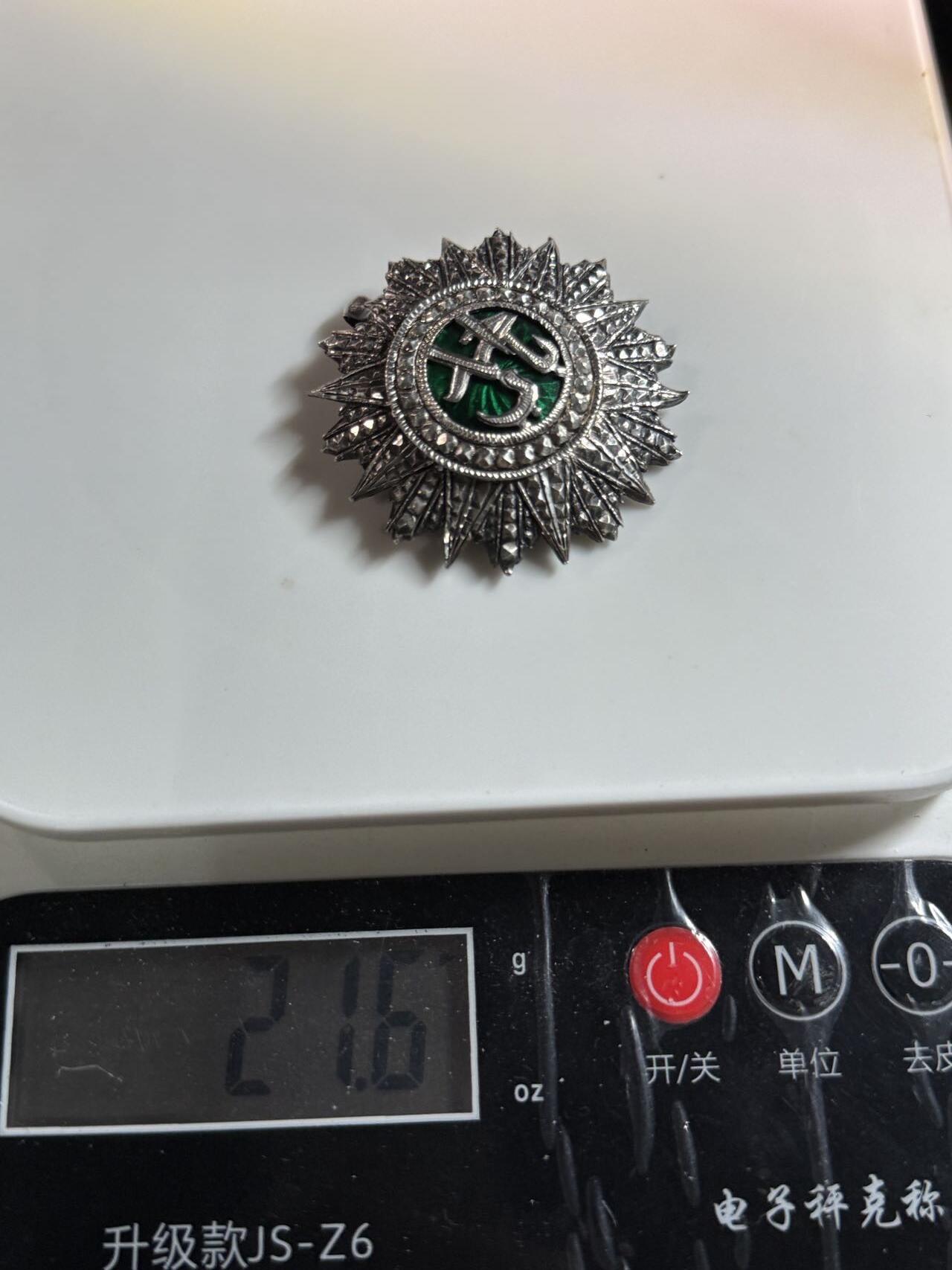 戎马世界章牌大赏第110期 法属突尼斯光荣勋章，骑士级改胸针，银制，重约21.6g 