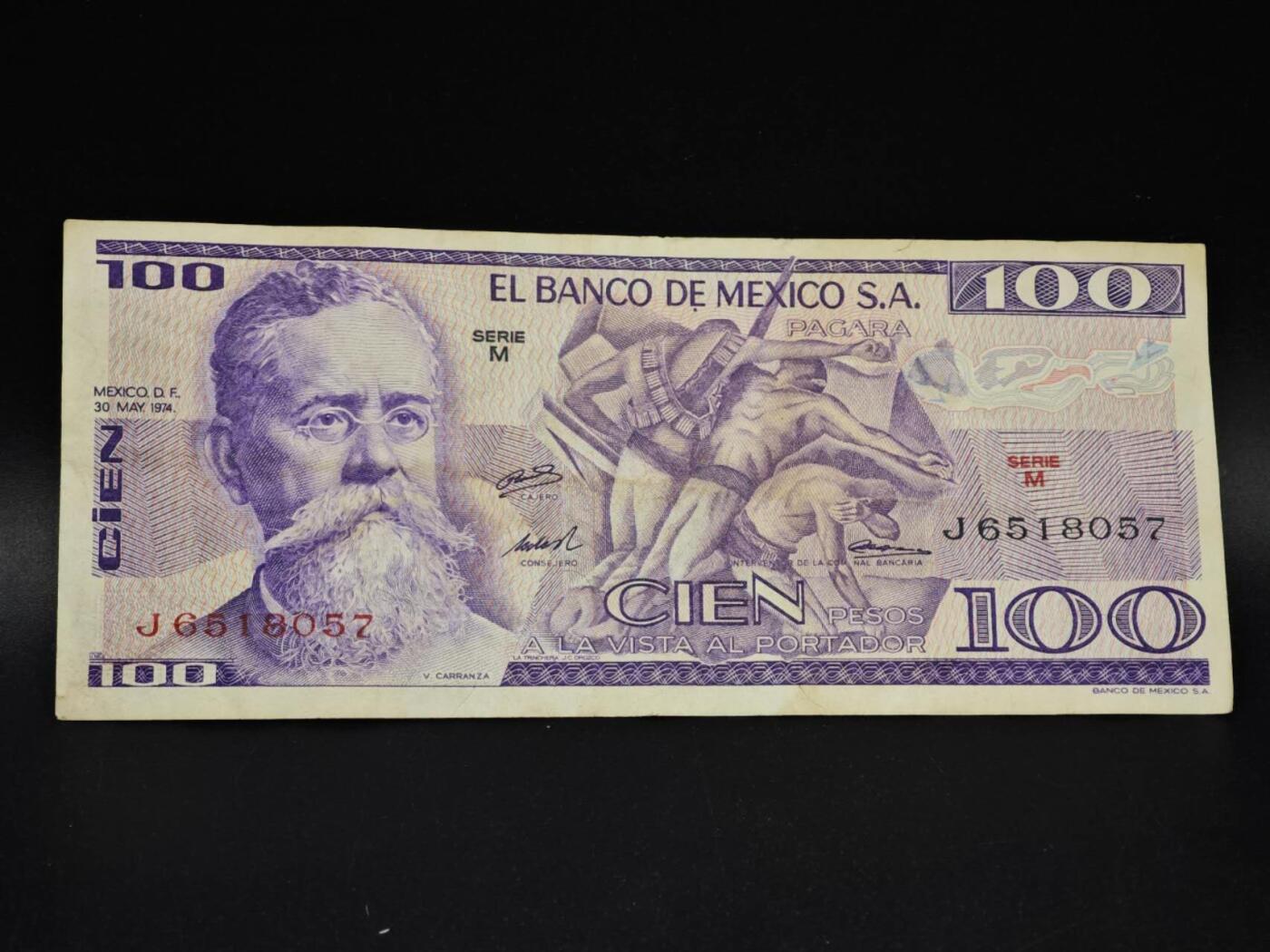 【淘币小摊】实时拍第八百五十四拍   无佣金福利纸币场   满百包邮可预留二周 每周一统一发货   墨西哥100比索纸币【有折】