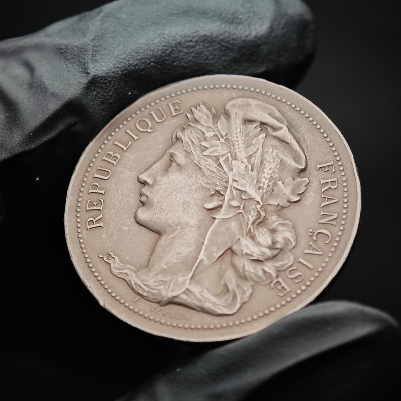 金瓯小拍第三期 古今币章 银价专场 法国萨尔特省农业协会银章 重20.2克直径36.8mm 边铭丰饶角ARGENT100