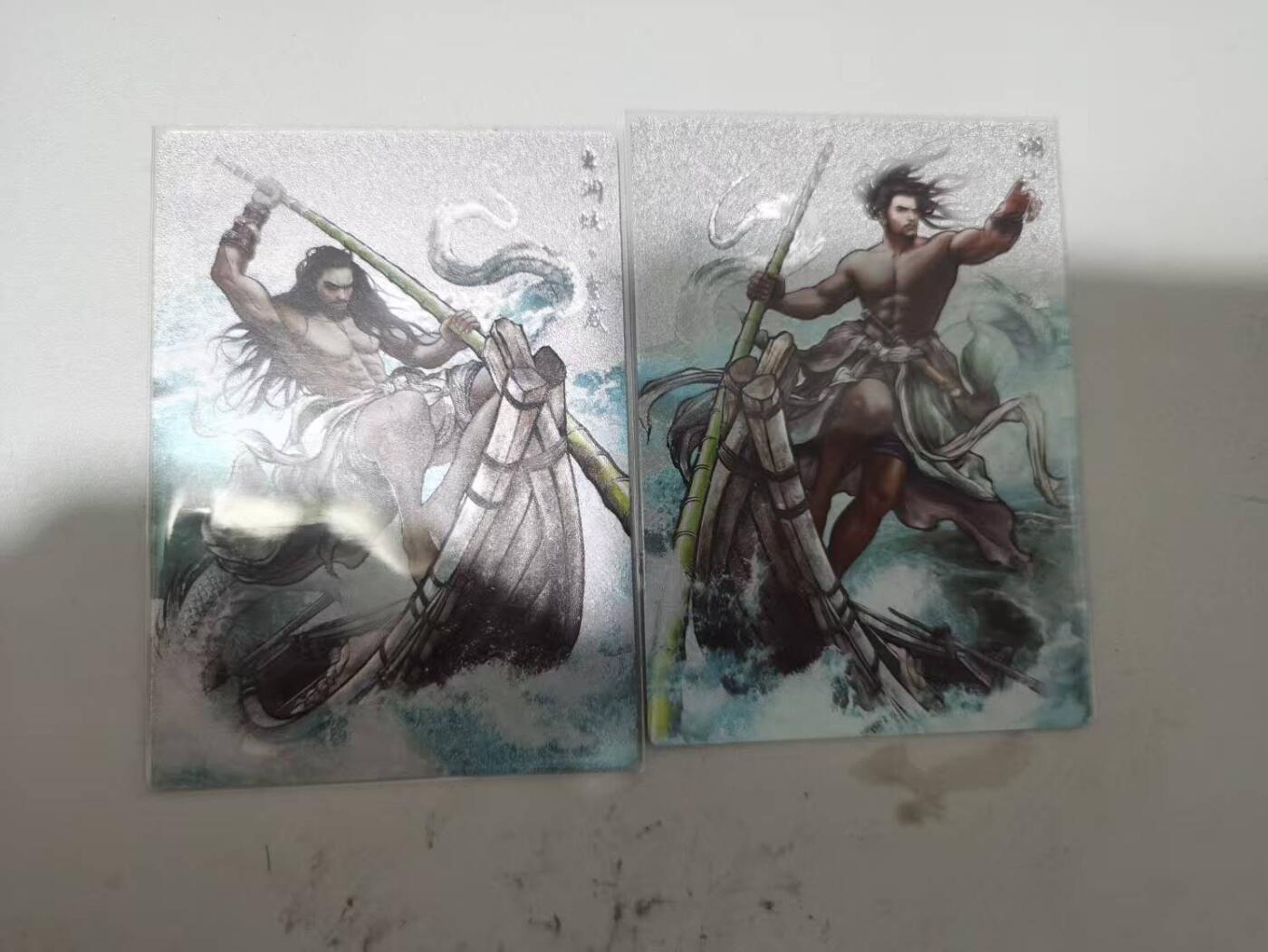 光影卡牌第29期，各家亲签，各家套卡，持续收拍品 张建东水浒，童威＋童猛，彩色粗闪限编