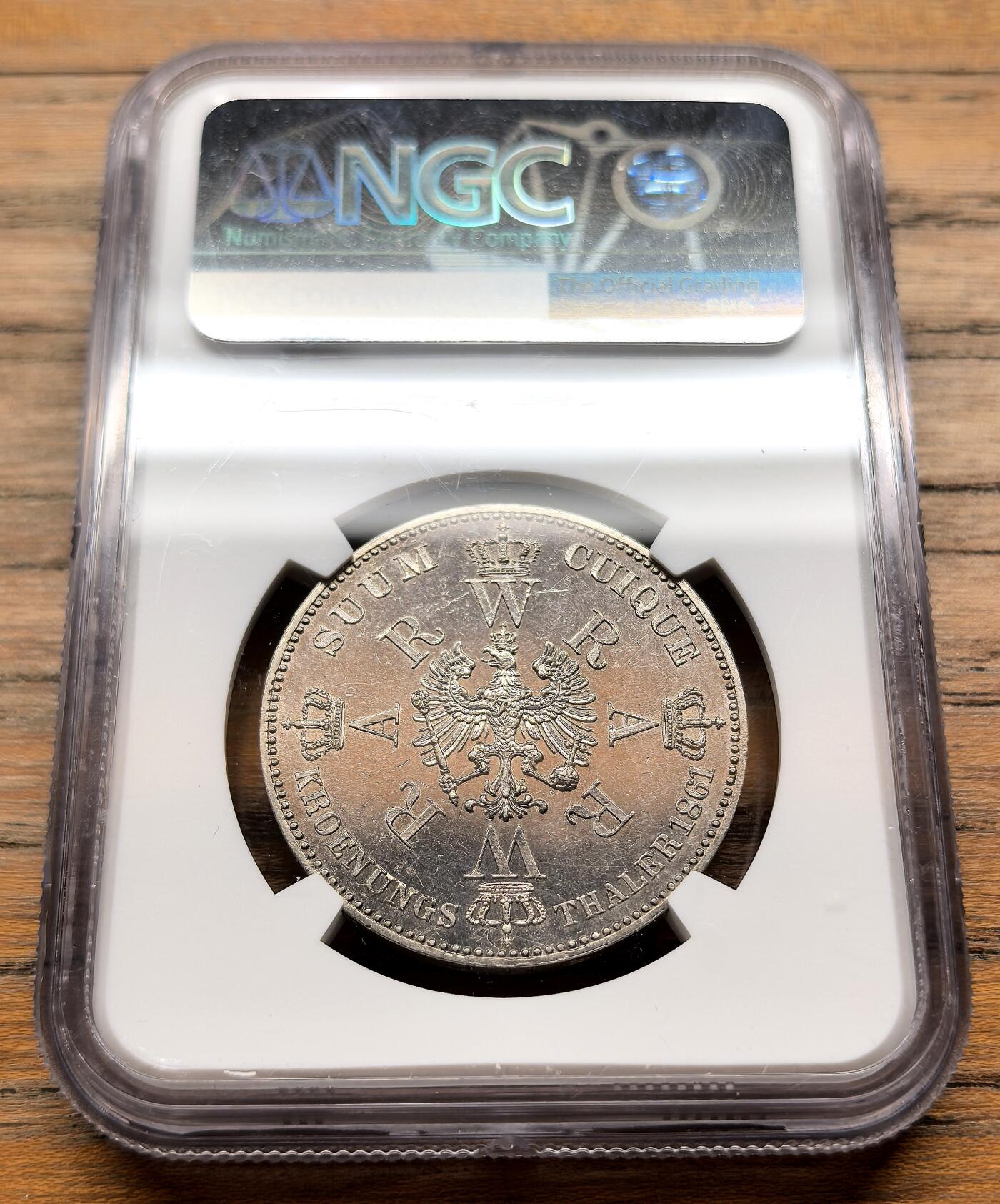 凡希社世界钱币微拍第三百十九期 1861A德国普鲁士毛衣泰勒NGC-UNCD