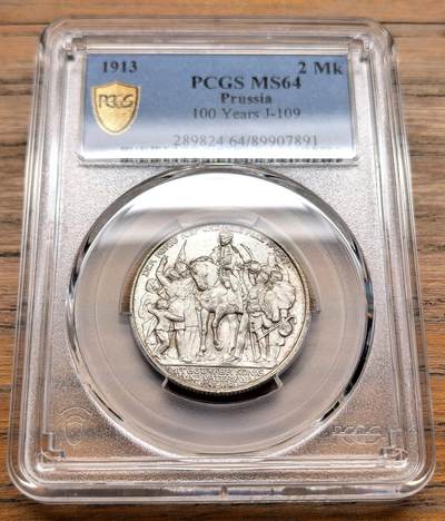 凡希社世界钱币微拍第三百十九期 - 1913德国击败拿破仑纪念2马克PCGS-MS64