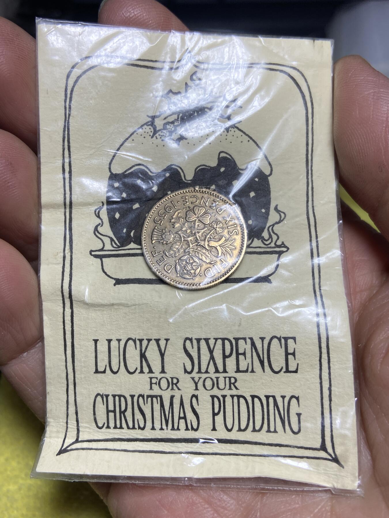 2026年第十五场(总第一百八十四场）外国好品散币场(免佣金) 英国🇬🇧1955年6便士(伊丽莎白二世青年桂冠第二版，圣诞布丁主题幸运6便士)
