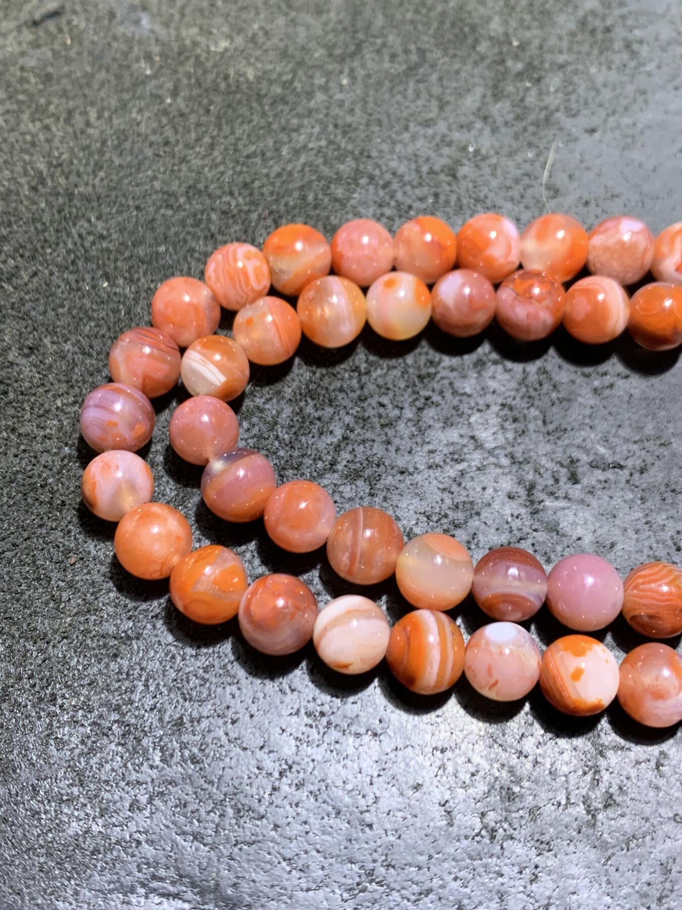 精美川料南红玛瑙荔枝冻飘柿子红108多圈手串（项链）一条