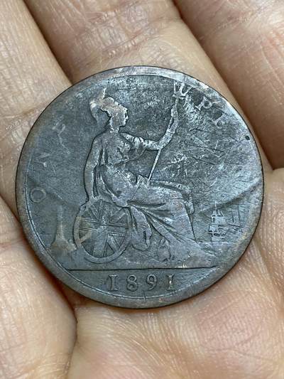 2026年第十五场(总第一百八十四场）外国好品散币场(免佣金) - 英国🇬🇧1891年1便士(维多利亚女王中年桂冠)