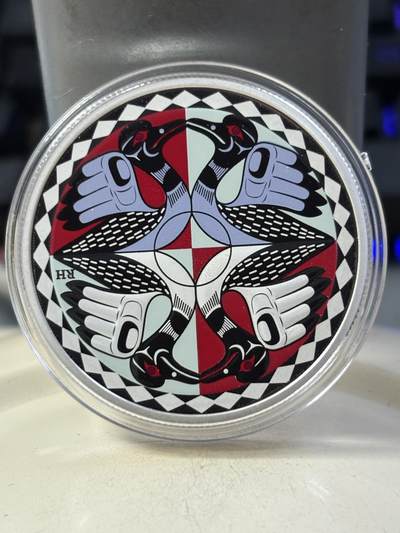 第189期拍卖 - 加拿大2012彩印潜水鸟标志性加元发行25周年银币，9999银，31.39克，发行10000枚