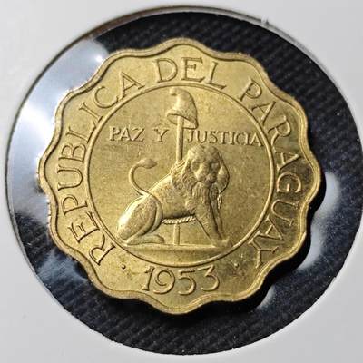 KK钱币收藏小铺  第389期  2月预留时间 周末发货 -  1953巴拉圭25分铜币