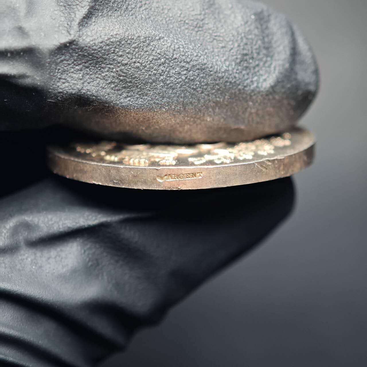 金瓯小拍第三期 古今币章 银价专场 法国雷莫斯保险公司银章1879年 重18.3克直径33.7mm 边铭ARGENT 好品带原光