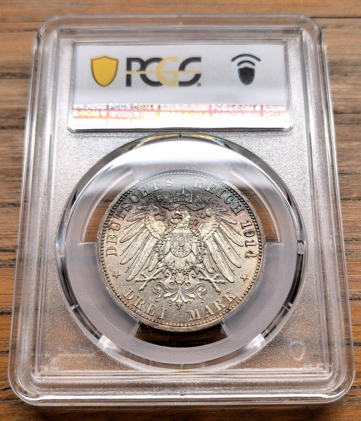 凡希社世界钱币微拍第三百十九期 1914德国普鲁士军装3马克PCGS-MS62
