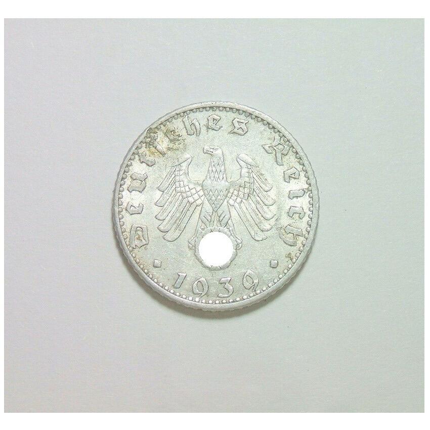 德国第三帝国1939年A版50芬尼 带原光