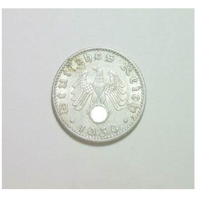 德国第三帝国1939年A版50芬尼 带原光 - 德国第三帝国1939年A版50芬尼 带原光