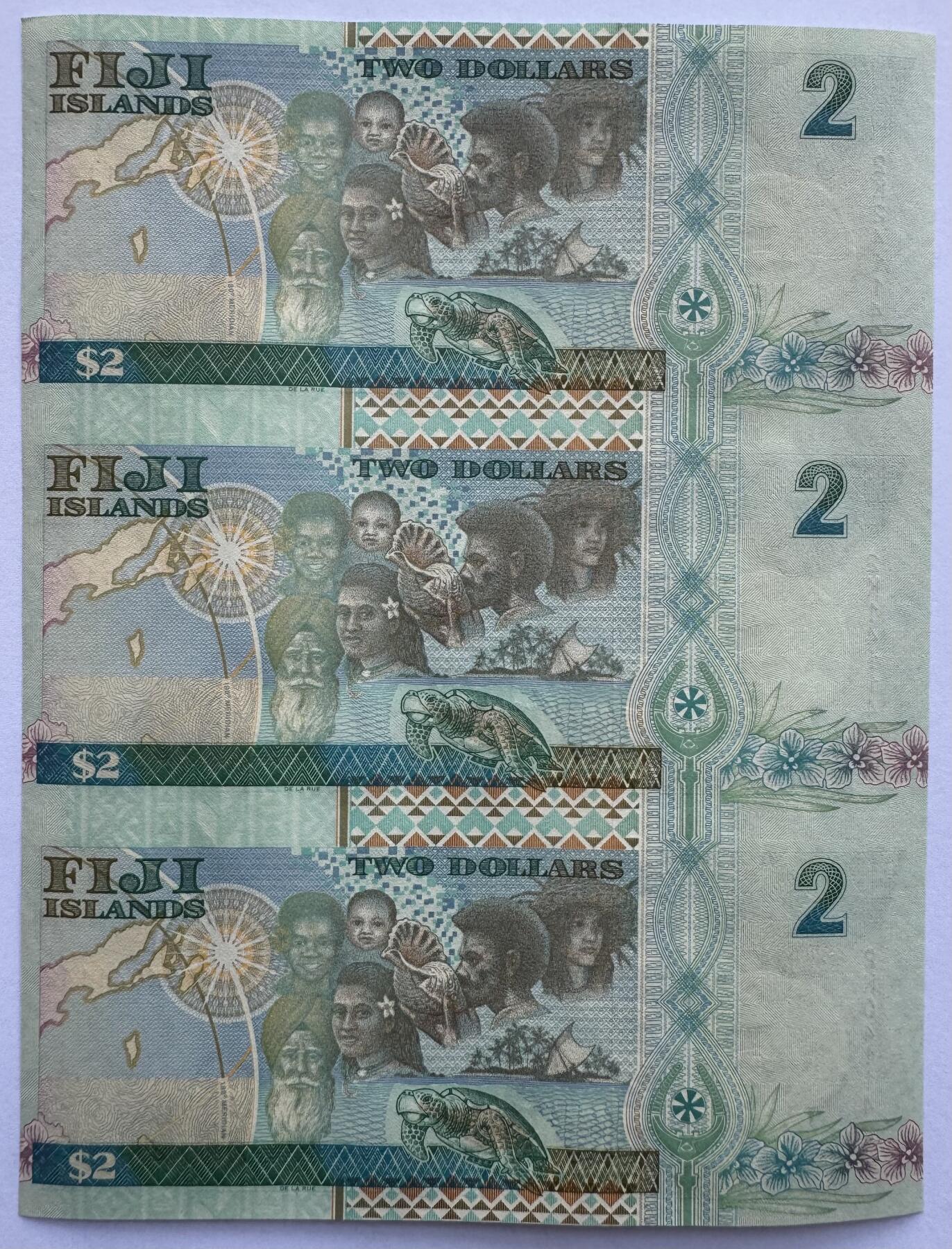 2026第2场（总第229期）：精品测试钞、连体钞综合场 三连体/含雷达号241142 斐济“千禧年”2元纪念钞UNC