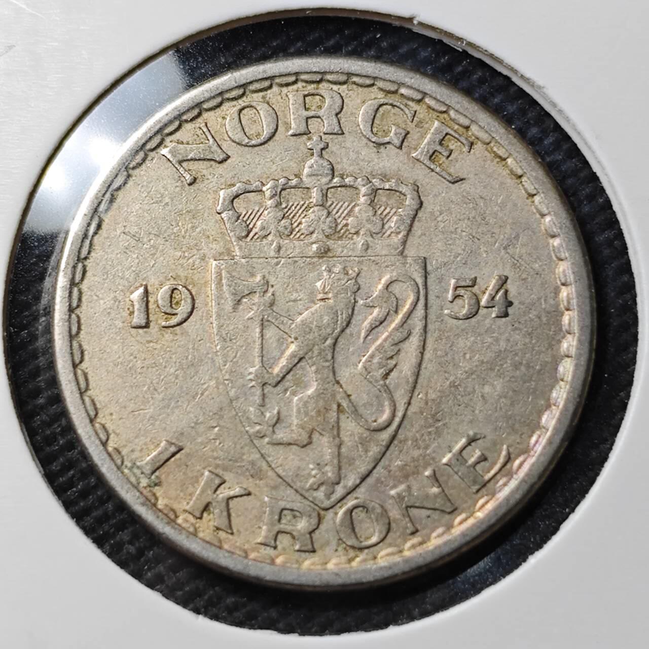 KK钱币收藏小铺  第389期  2月预留时间 周末发货  1954挪威1克朗