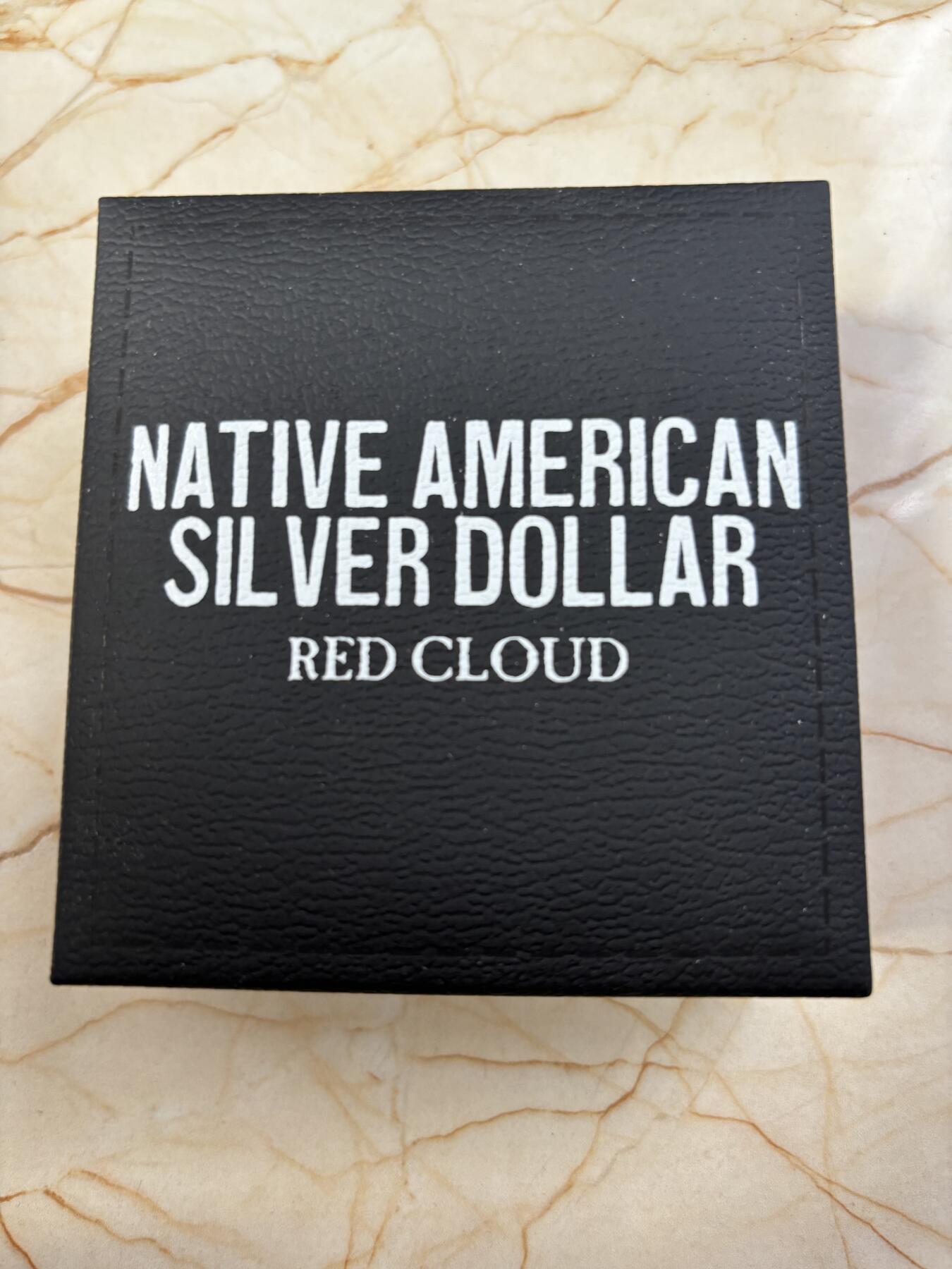 第189期拍卖 美国2024年印第安红云酋长双面高浮雕仿古版银币，1盎司，发行5000枚，有氧化