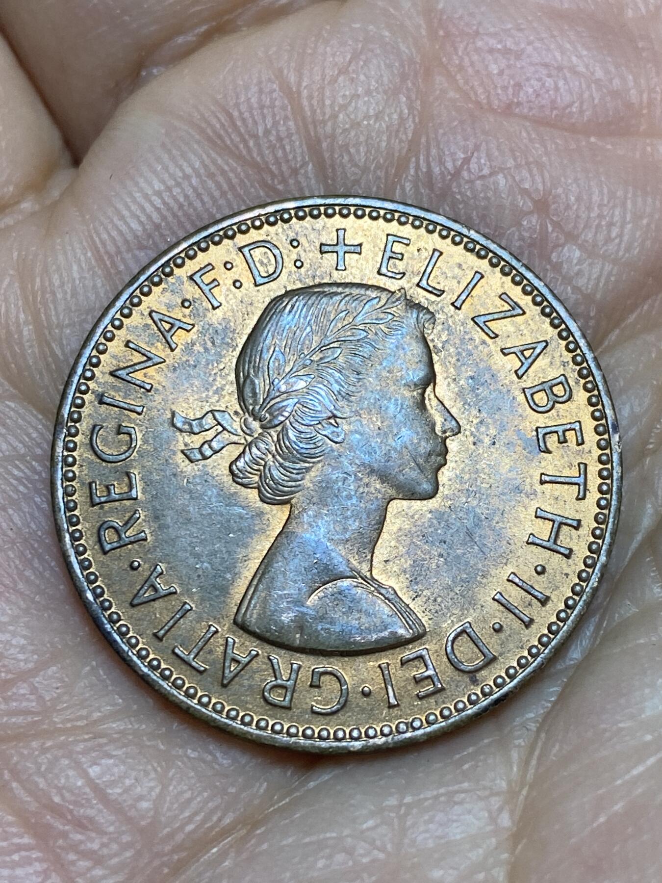 2026年第十五场(总第一百八十四场）外国好品散币场(免佣金) 原光好品–英国🇬🇧1964年半便士(伊丽莎白二世青年桂冠第二版)