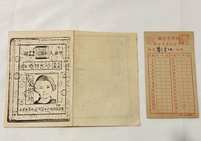 韵星假日拍卖第三十八期 -- Rimey Holidays Auction 38 - 刘宗地（姐）国防医学院饭卡与军人身份证老装订复印件（非新印）一套