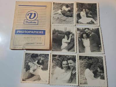 韵星假日军品类拍卖第三十八期 -- Rimey Holidays Militaria Auction 38 - 民主德国国家人民军空军军官夫妻照片一套 原片洗出 带原相馆套 非常清晰 军官身上标识清晰可见 