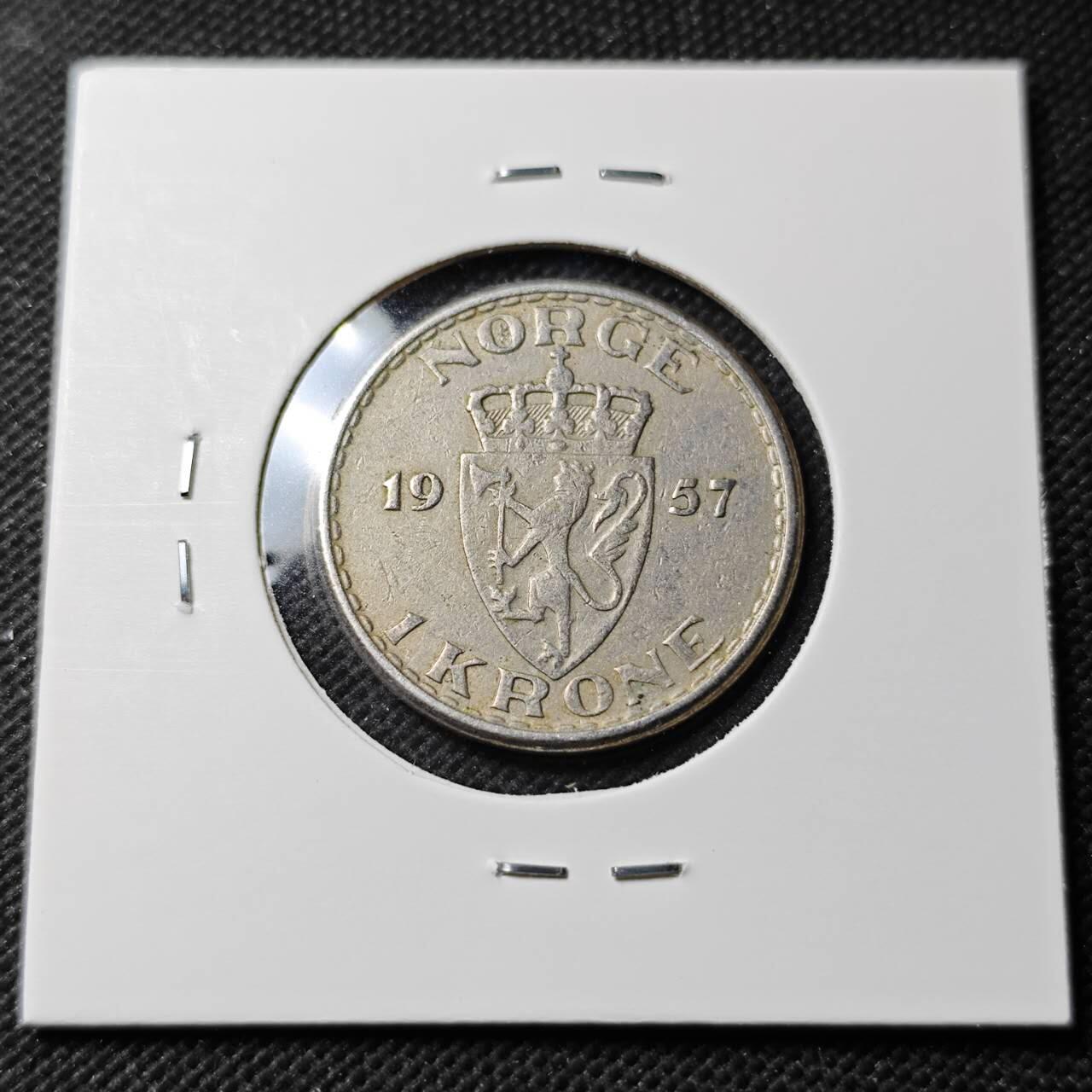 KK钱币收藏小铺  第389期  2月预留时间 周末发货  1954挪威1克朗