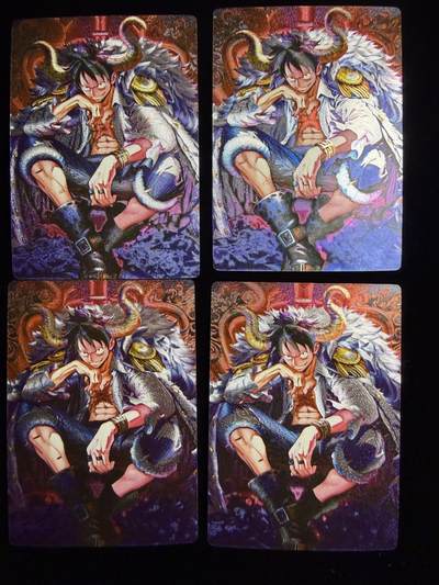 奇点新卡 无佣金 不寄存 不收拍   主攻奇点（有大佬赞助）需要多宫大佬请私聊 部分卡牌设有底价（不想玩的那么累，即使有底价也会比市场价便宜的多，懂的自然懂） 拒绝小号抬价 大家放心拍 所有拍品部分套有卡膜 部分卡牌多宫 自制卡牌 不包厂瑕 放大镜 品控 勿拍 流拍商品会循环 感谢大家支持 留个关注 不定时上新 谢谢 - 奇点卡牌 海贼 路飞 4张