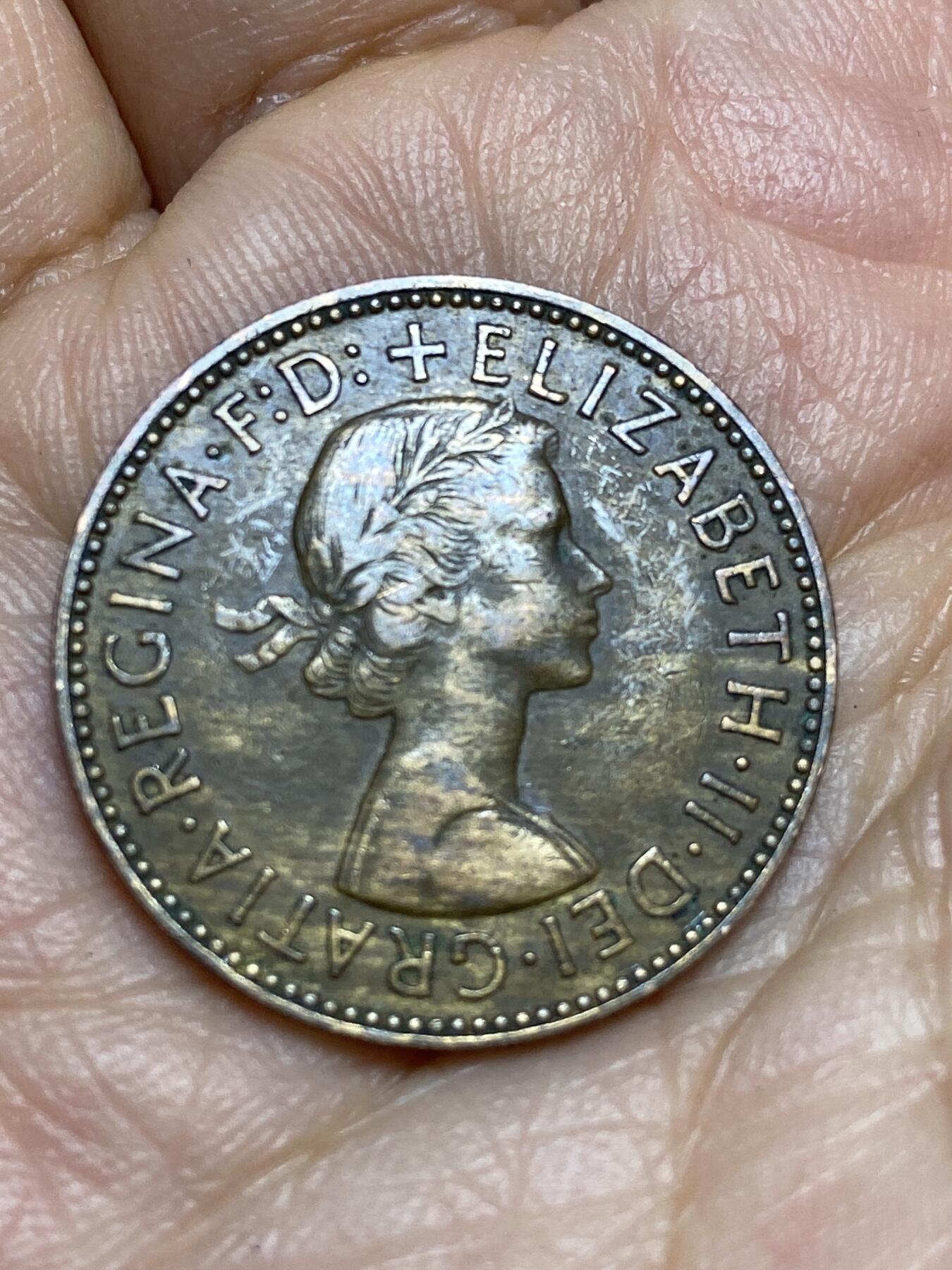 2026年第十五场(总第一百八十四场）外国好品散币场(免佣金) 英国🇬🇧1959年半便士(伊丽莎白二世青年桂冠第二版)