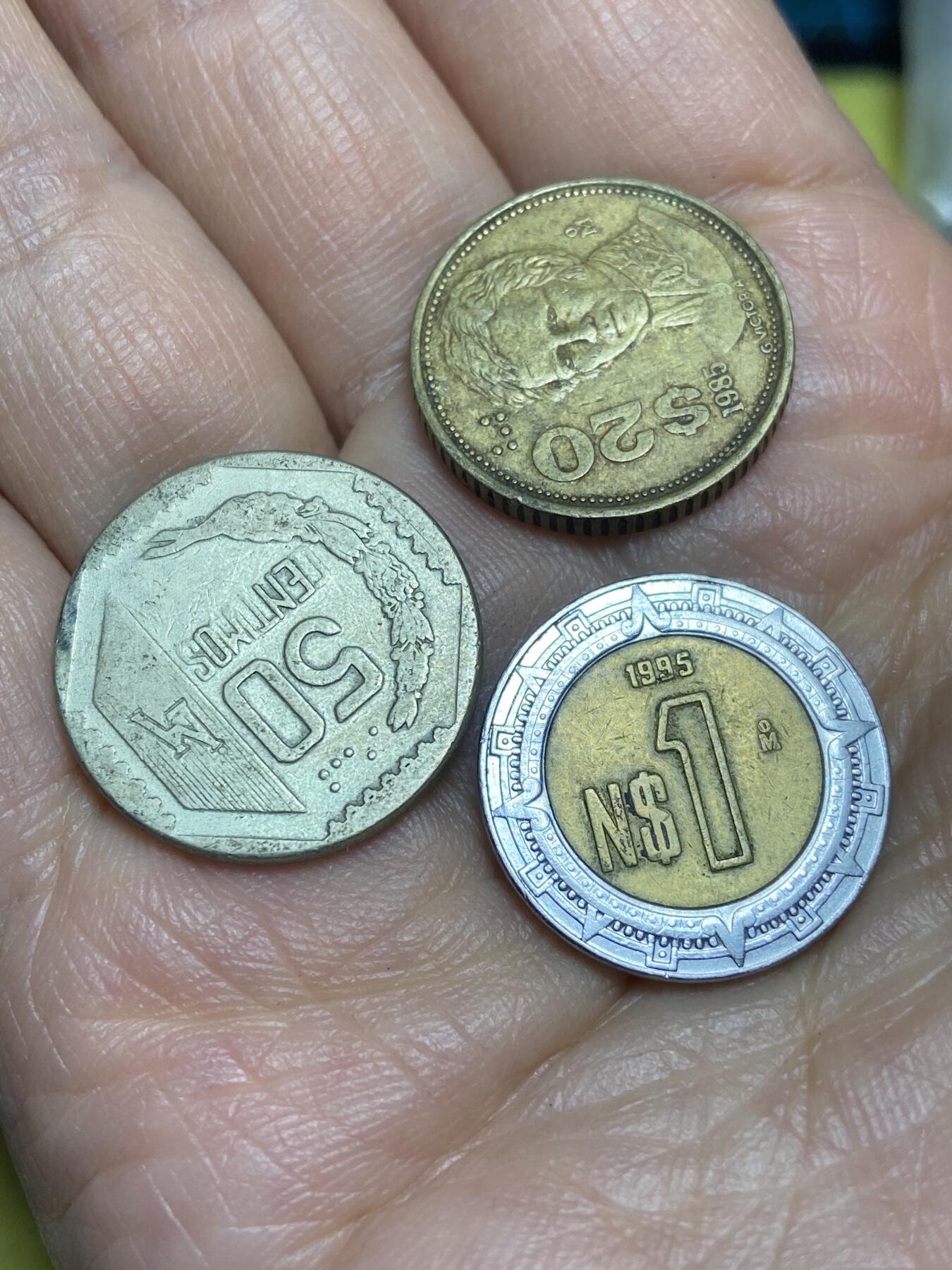 2026年第十五场(总第一百八十四场）外国好品散币场(免佣金) 散币3枚：墨西哥🇲🇽1985年20比索，1995年1比索，秘鲁1991年50分