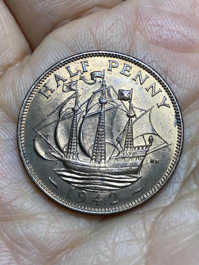 2026年第十五场(总第一百八十四场）外国好品散币场(免佣金) - 原光好品–英国🇬🇧1942年半便士(乔治六世第一版)