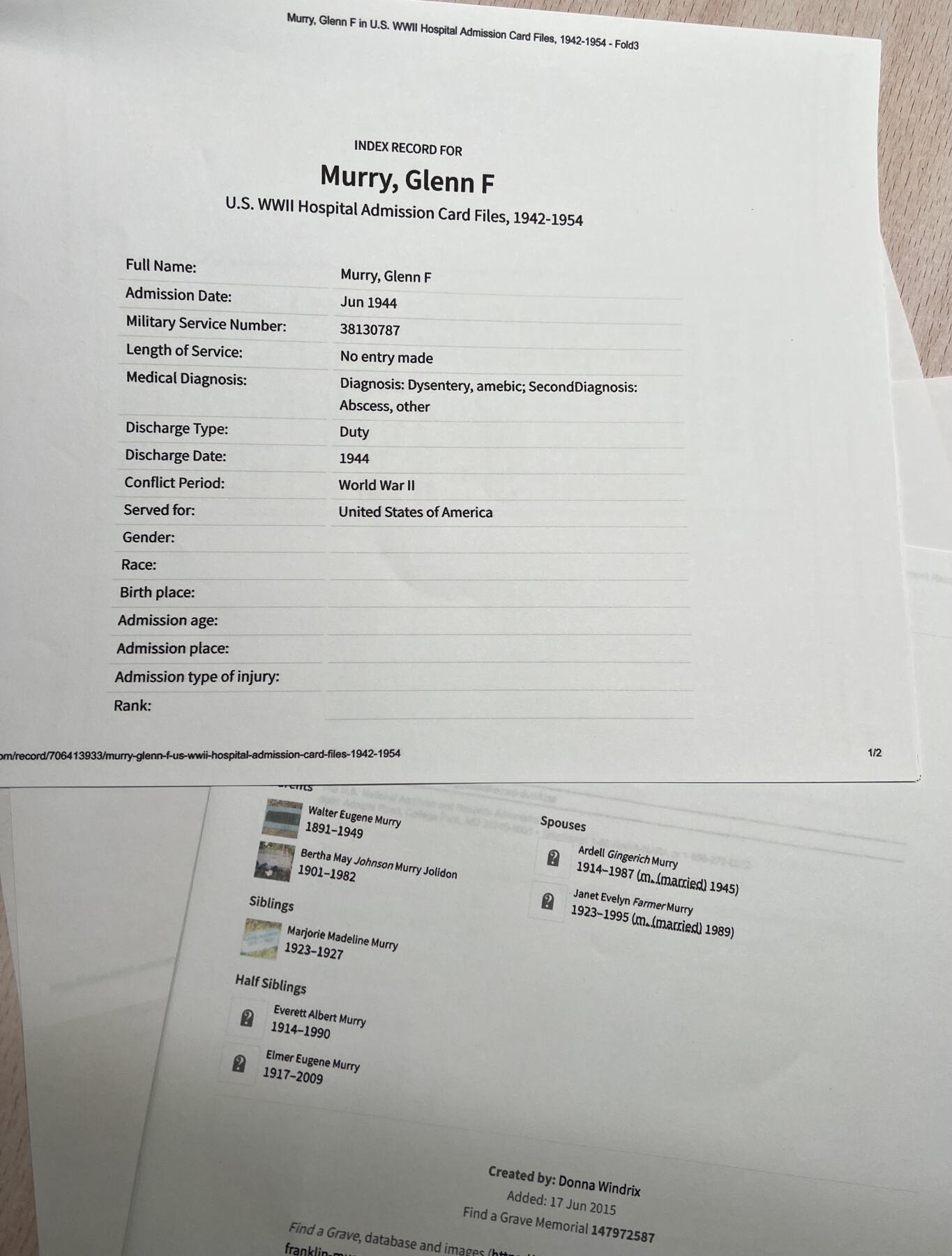 大猫徽章拍卖 第287期 飞虎队轰炸机飞行员大套，属于Glenn F. Murry，包含杰出飞行十字勋章（带刻名，有损，带事迹）、空军奖章、血符、中缅印臂章（金属丝编制）、轰炸和陆军飞行技能章、狗牌等等，附带打印得主资料。