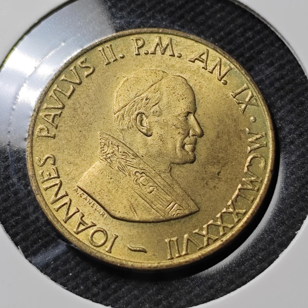 KK钱币收藏小铺  第389期  2月预留时间 周末发货  梵蒂冈20里拉 好品