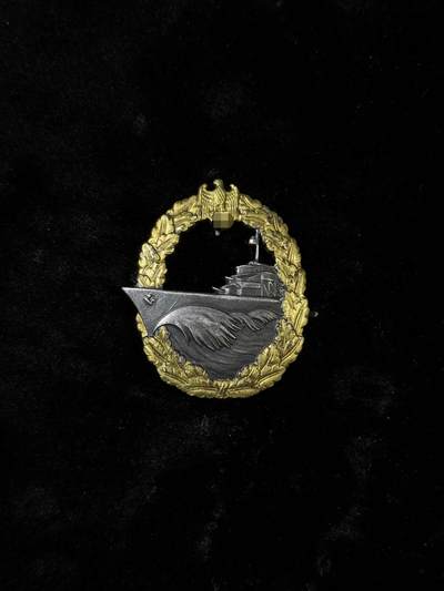 戎马世界章牌大赏第110期 - 铭记历史！珍爱和平！德国二战驱逐舰证章  铜制 海军大厂 什末林造