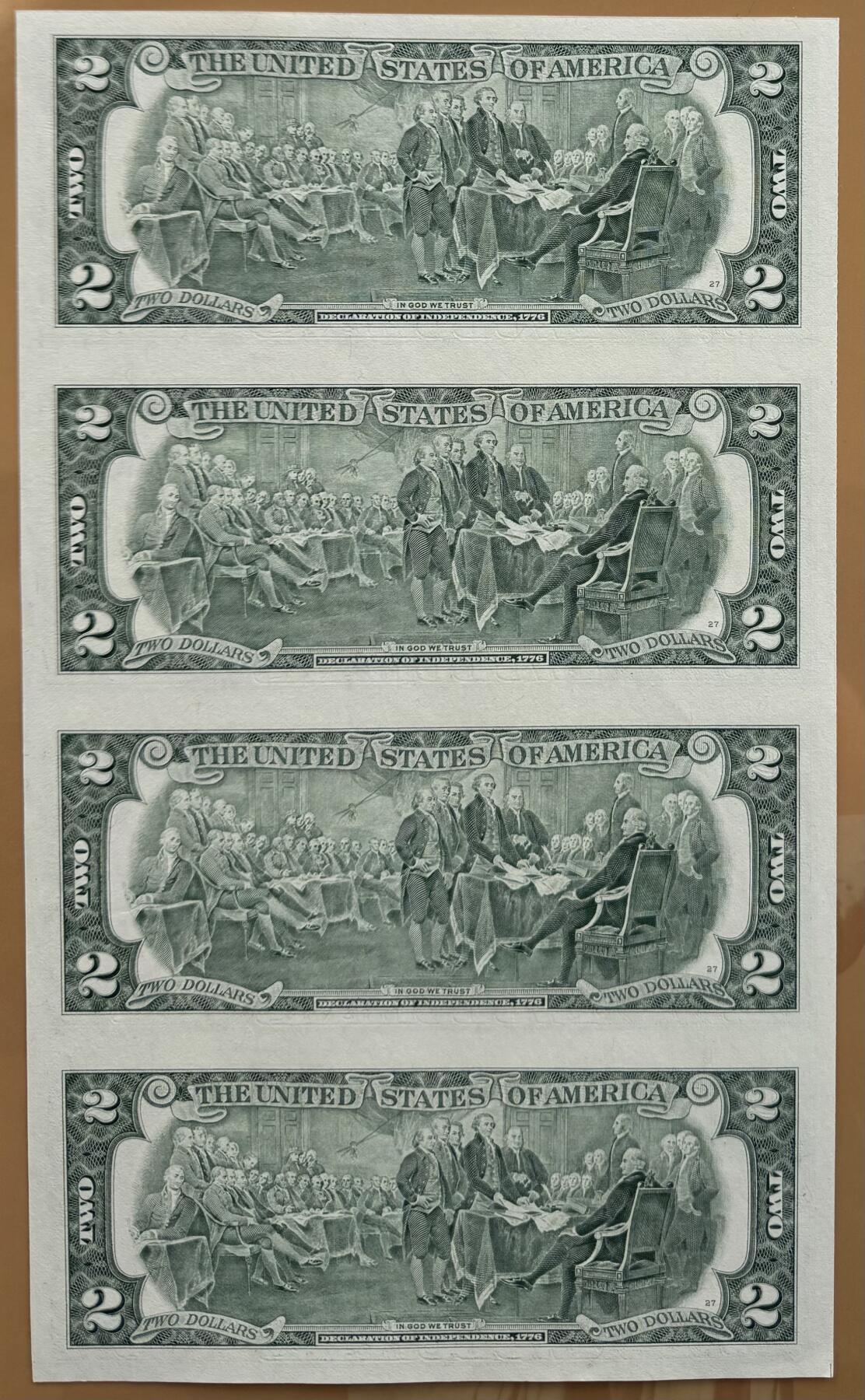 2026第2场（总第229期）：精品测试钞、连体钞综合场 四连体/美国2003年版2美元豪华硬册装UNC（B库印）