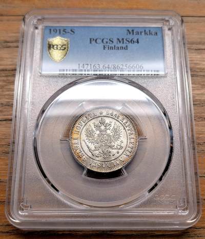 凡希社世界钱币微拍第三百十九期 - 1915俄占芬兰1马克银币PCGS-MS64