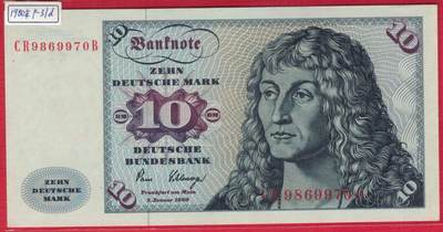 德国(联邦德国 西德)1980年10马克 P-31d 背有银行版权标识版 无4 实物图 UNC - 德国(联邦德国 西德)1980年10马克 P-31d 背有银行版权标识版 无4 实物图 UNC