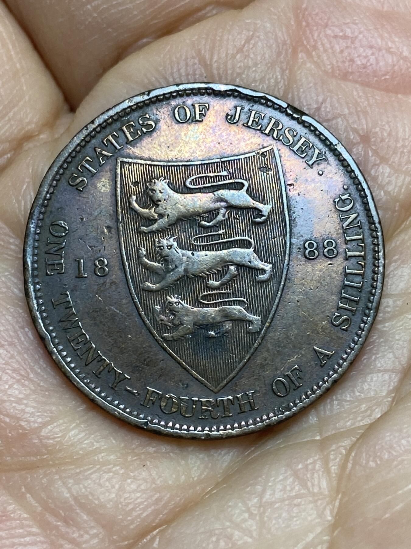 2026年第十五场(总第一百八十四场）外国好品散币场(免佣金) 鸽子重拍–淡彩好品–英属泽西岛🇯🇪1888年1/24先令