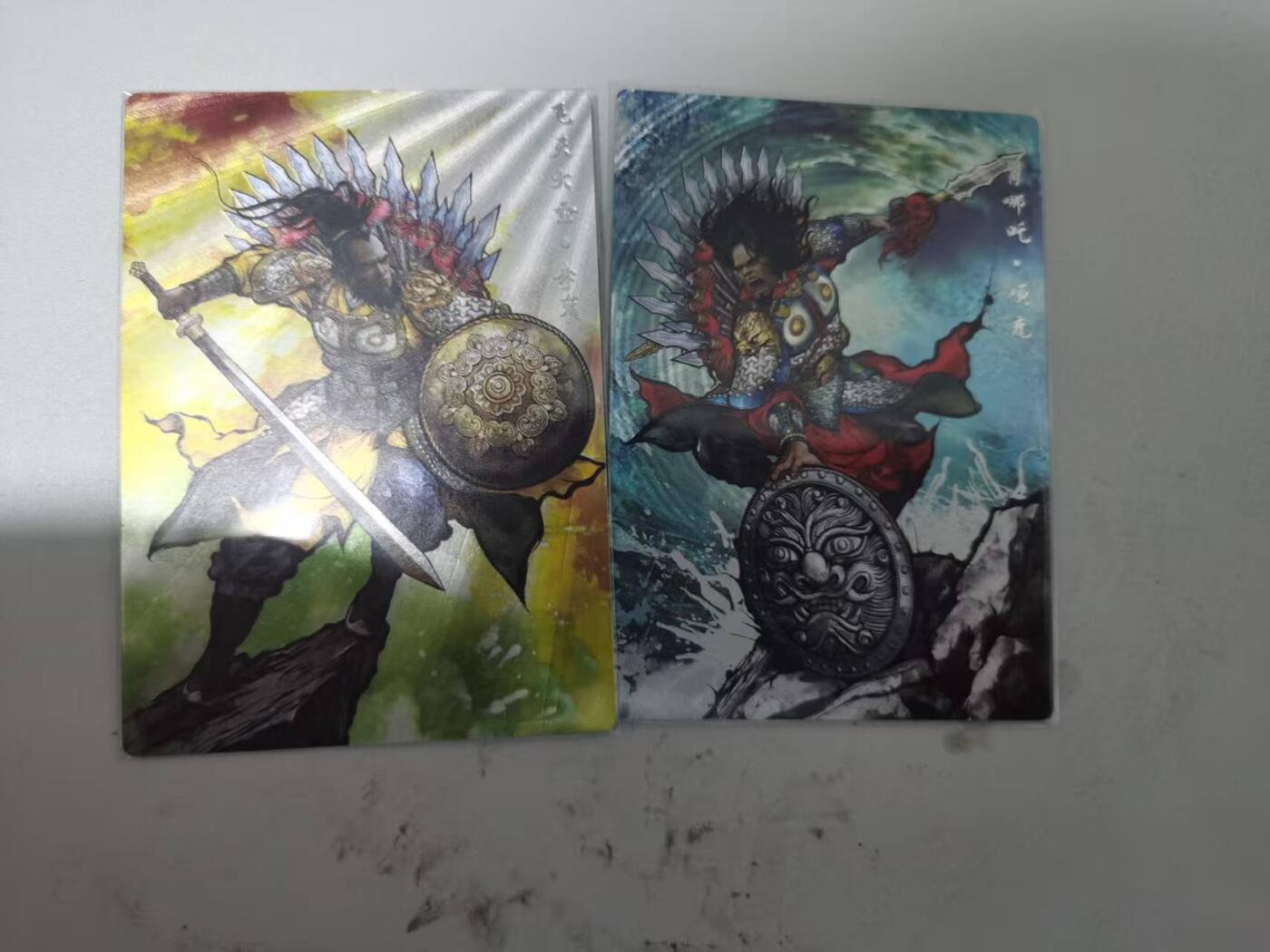 光影卡牌第29期，各家亲签，各家套卡，持续收拍品 张建东水浒，李衮＋项充，彩色粗闪限编