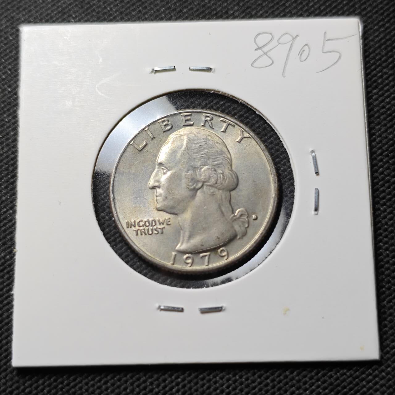 KK钱币收藏小铺  第389期  2月预留时间 周末发货 1979美国25分 好品 