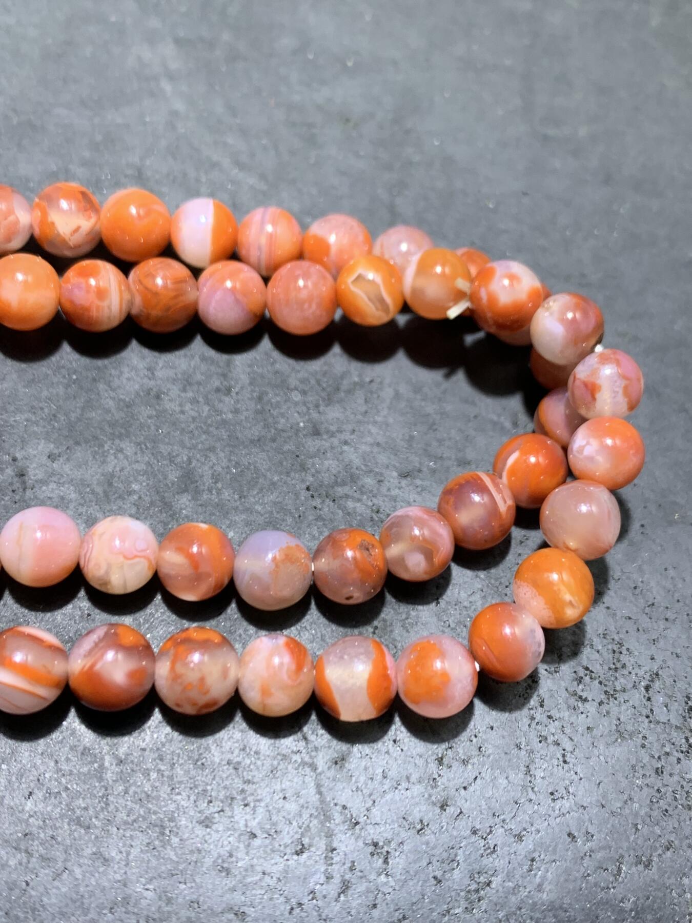 精美川料南红玛瑙荔枝冻飘柿子红108多圈手串（项链）一条