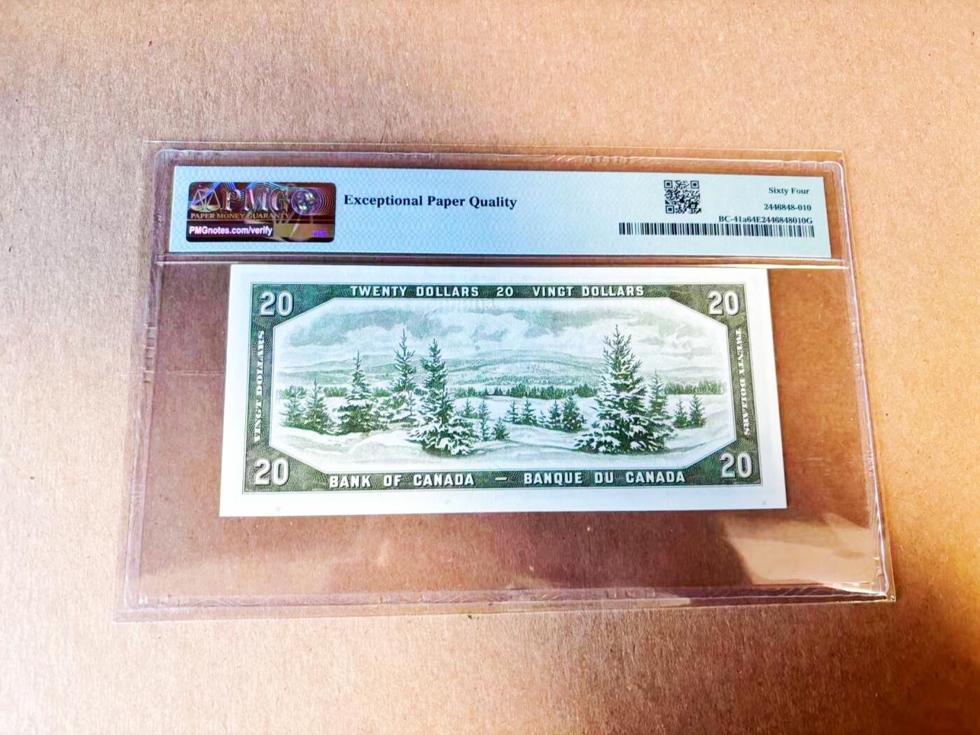 【Blue Auction】世界纸币精拍第779期——18级TOP拍卖/信誉/品质/专业/高效💫 【无47 a版首签】加拿大1954年20元 雪松 评级量不足常见b版1/3 PMG64EPQ